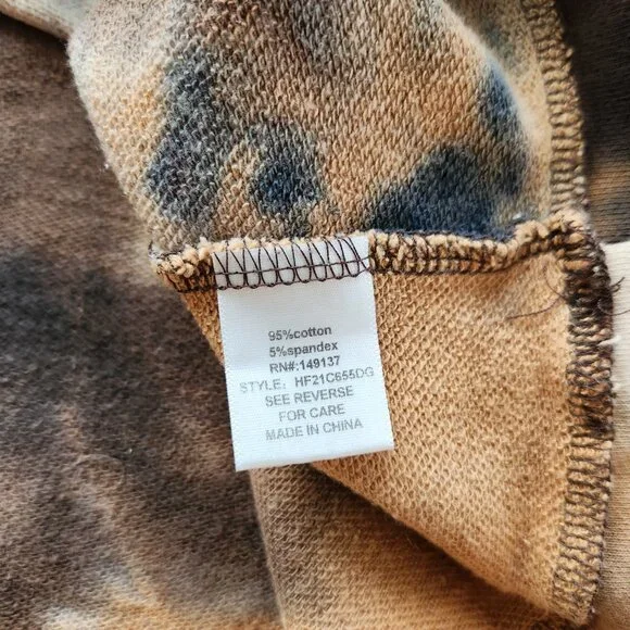 Cozy Comfy Tie Dye Sweatshirt HYFVE HYFVE HYFVE Ladies Small Gold Brown Black - Picture 3 of 4